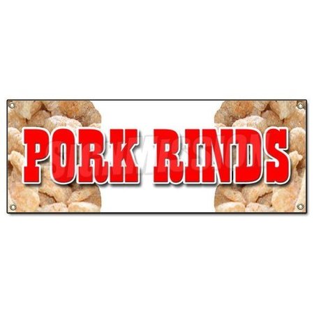 SIGNMISSION PORK RINDS BANNER SIGN pork skin skins rind signs snack fried hot crisp B-Pork Rinds
